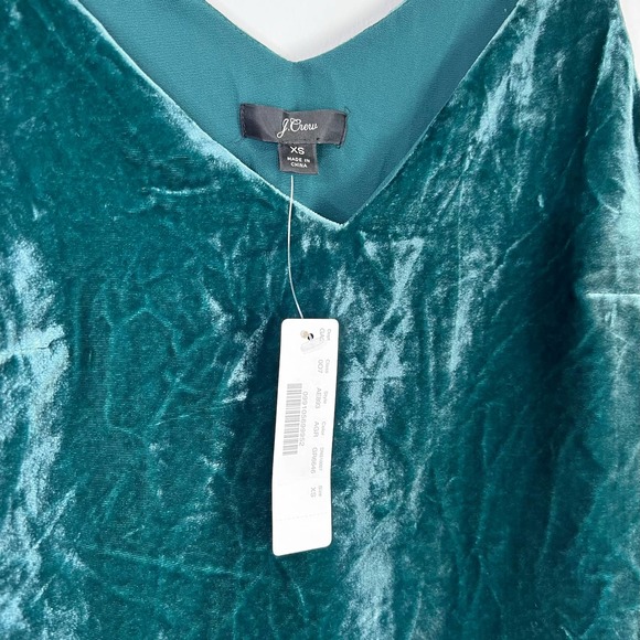 NWT J. Crew green velvet camisole tank top size XS - Picture 4 of 6